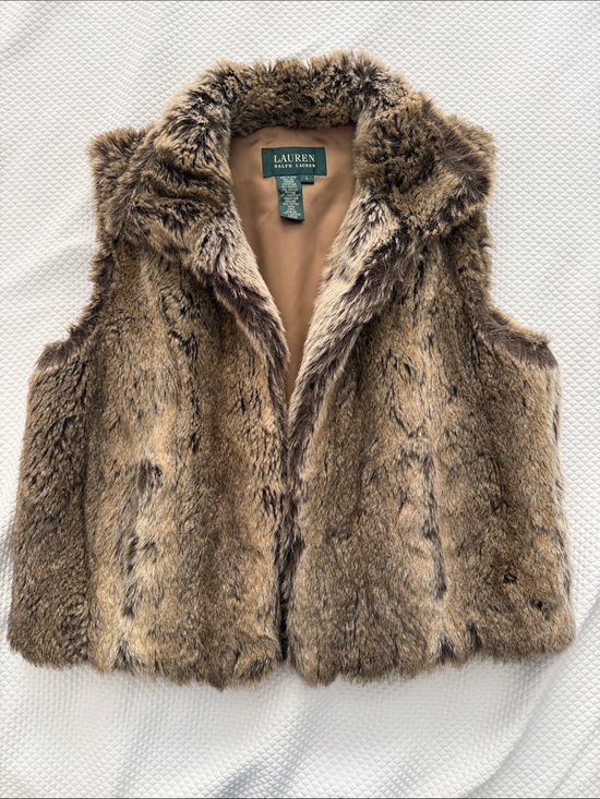 Lauren Ralph Lauren Jackets & Blazers - Lauren Ralph Lauren Brown Faux Fur Vest